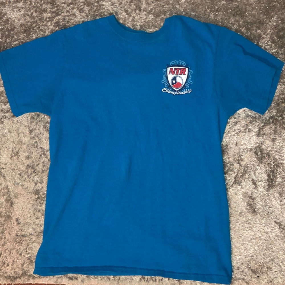 Short sleeve blue volleyball tee